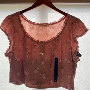 LUCKY Brand Floral Crop Top